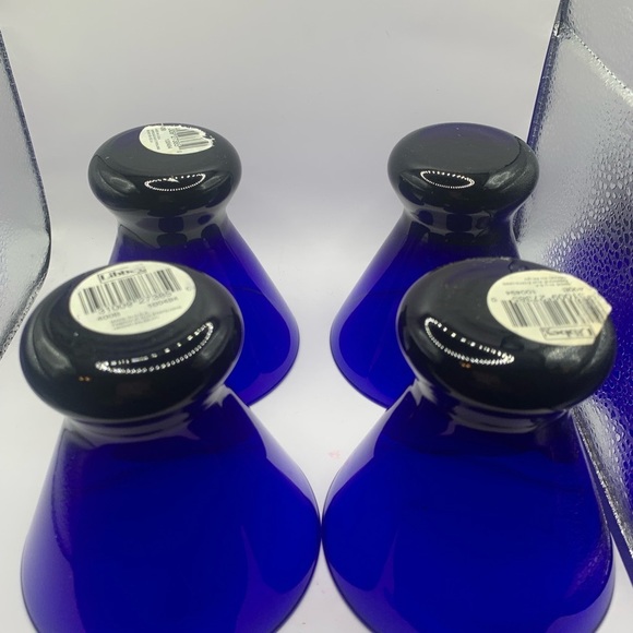 Cobalt Blue drinking cups (4)4” Libbey Lowball Stemless Cocktail Martini Glasses - Picture 6 of 7